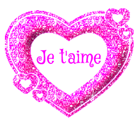 Gif animé je t'aime coeur rose